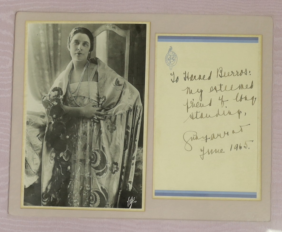 Opera interest - Three autograph letters and photographs of Adelin Patti, Nellie Melba and Geraldine Farrar, framed